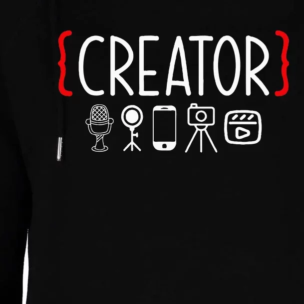 Content Creator Blogger Vlogger Influencer Creator Womens Funnel Neck Pullover Hood