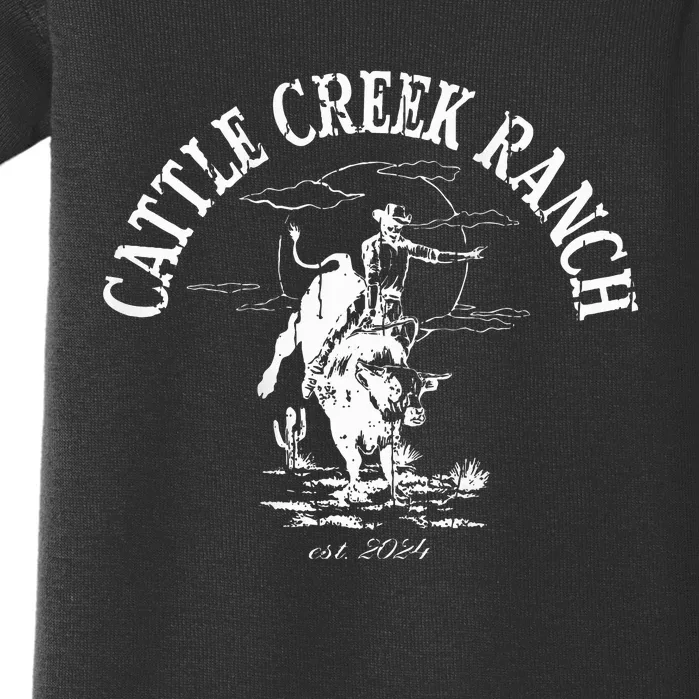 Cattle Creek Bucking Bull Rodeo Logo Graphic Baby Bodysuit