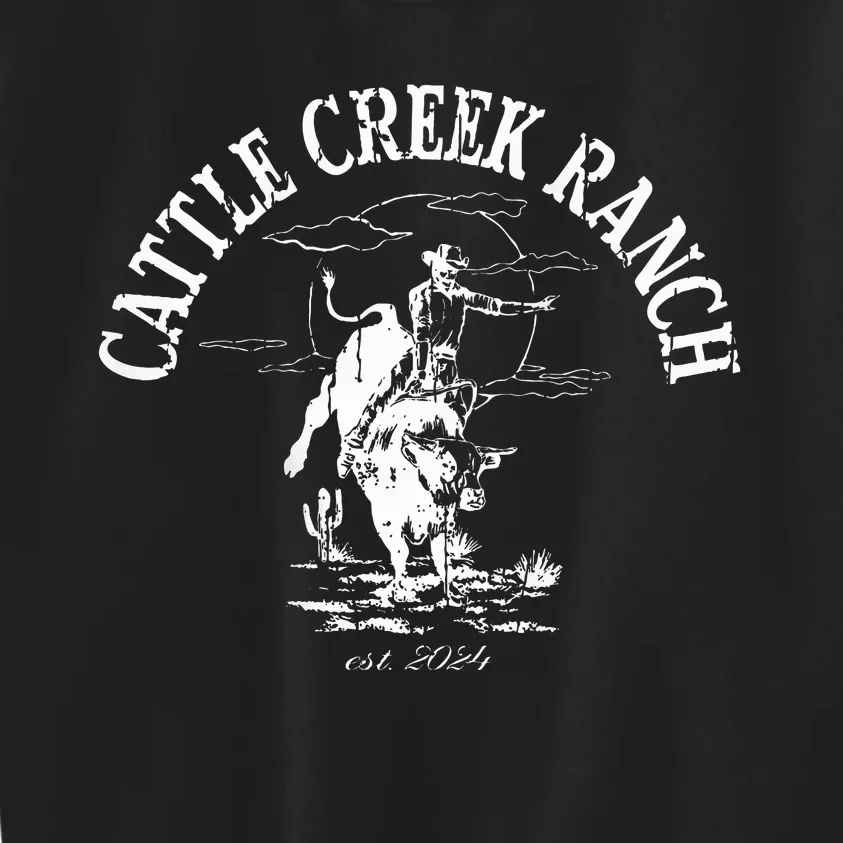 Cattle Creek Bucking Bull Rodeo Logo Graphic Kids Sweatshirt