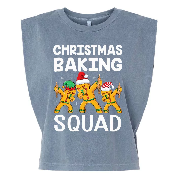 Christmas Cookie baking team squad Dabbing Gingerbread Man Garment-Dyed Women's Muscle Tee