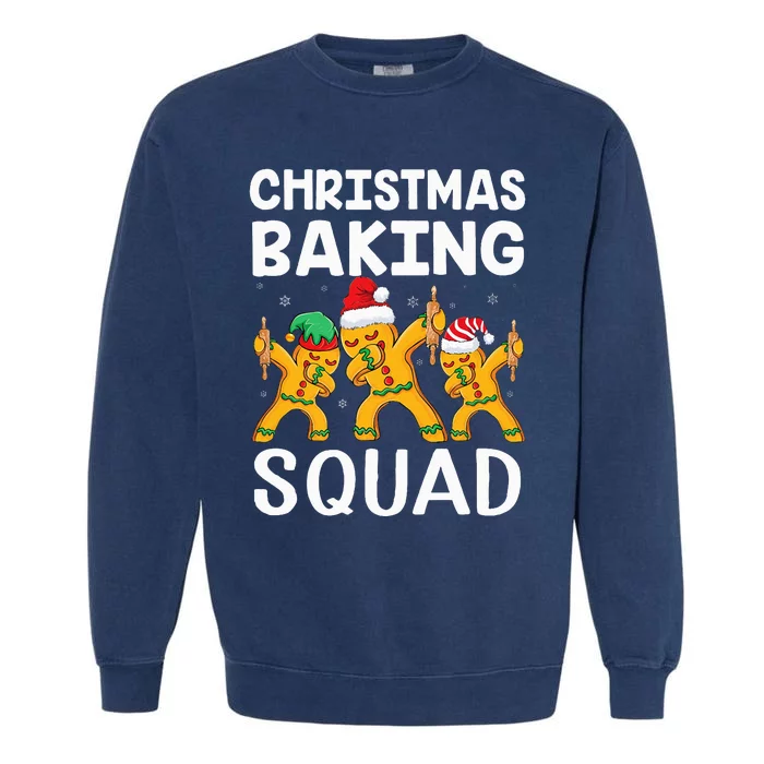 Christmas Cookie baking team squad Dabbing Gingerbread Man Garment-Dyed Sweatshirt