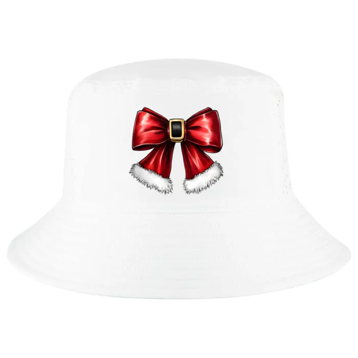 Christmas Coquette Bow Xmas Santa Bow Cool Comfort Performance Bucket Hat