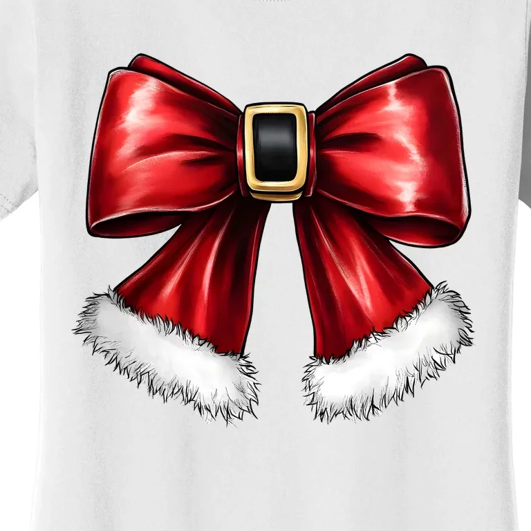 Christmas Coquette Bow Xmas Santa Bow Women's T-Shirt