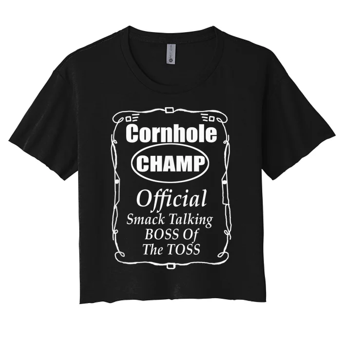 Cornhole Champion Boss of the Toss Cornhole Women's Crop Top Tee