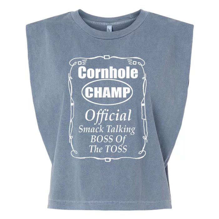 Cornhole Champion Boss of the Toss Cornhole Garment-Dyed Women's Muscle Tee