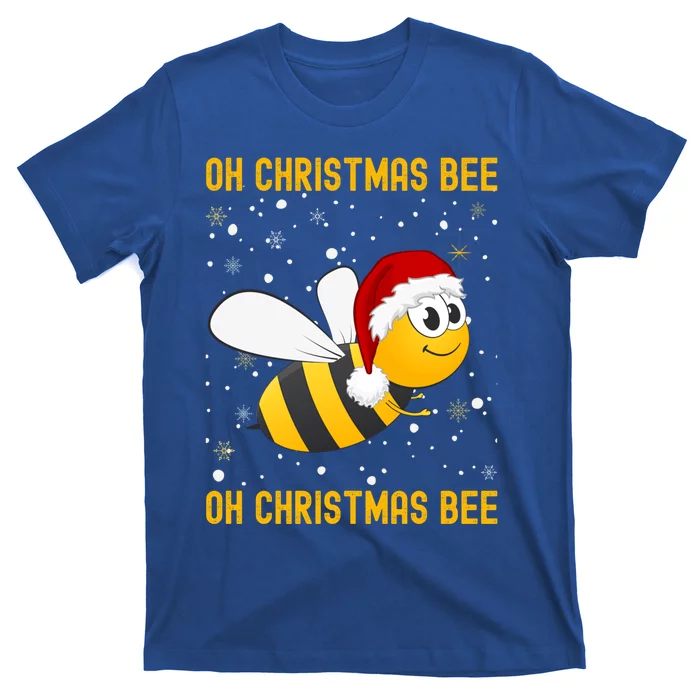 Cute Christmas Bumble Bee Oh Christmas Tree Joke Snow Scene Gift T-Shirt