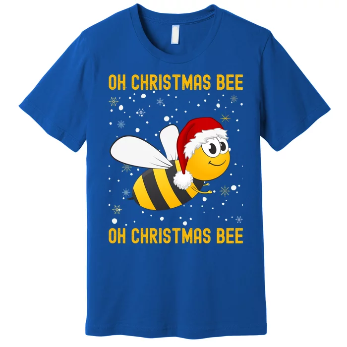 Cute Christmas Bumble Bee Oh Christmas Tree Joke Snow Scene Gift Premium T-Shirt