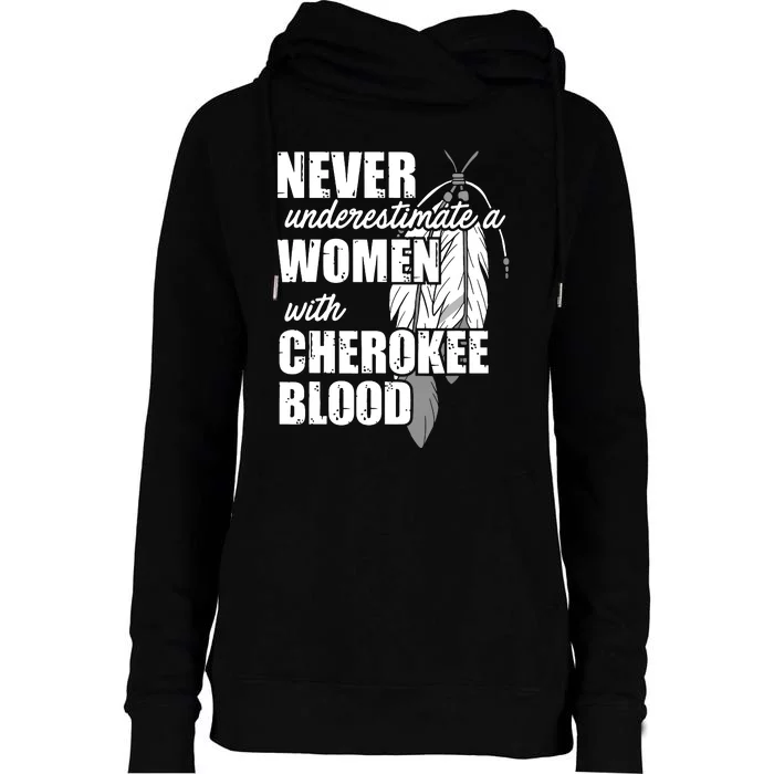 Cool Cherokee Blood Women Funny Native American Gift For Her Womens Funnel Neck Pullover Hood