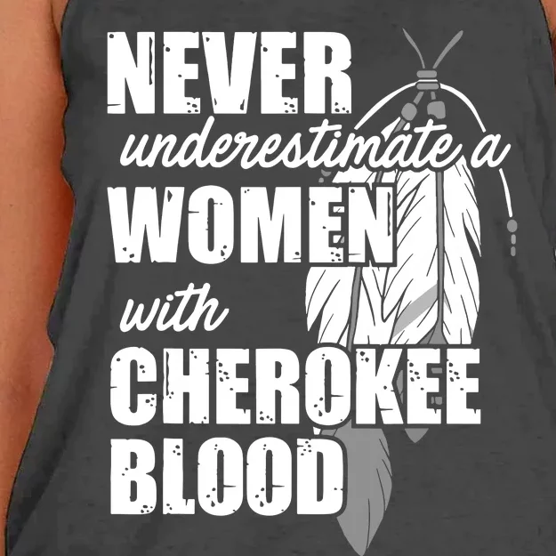 Cool Cherokee Blood Women Funny Native American Gift For Her Women's Knotted Racerback Tank