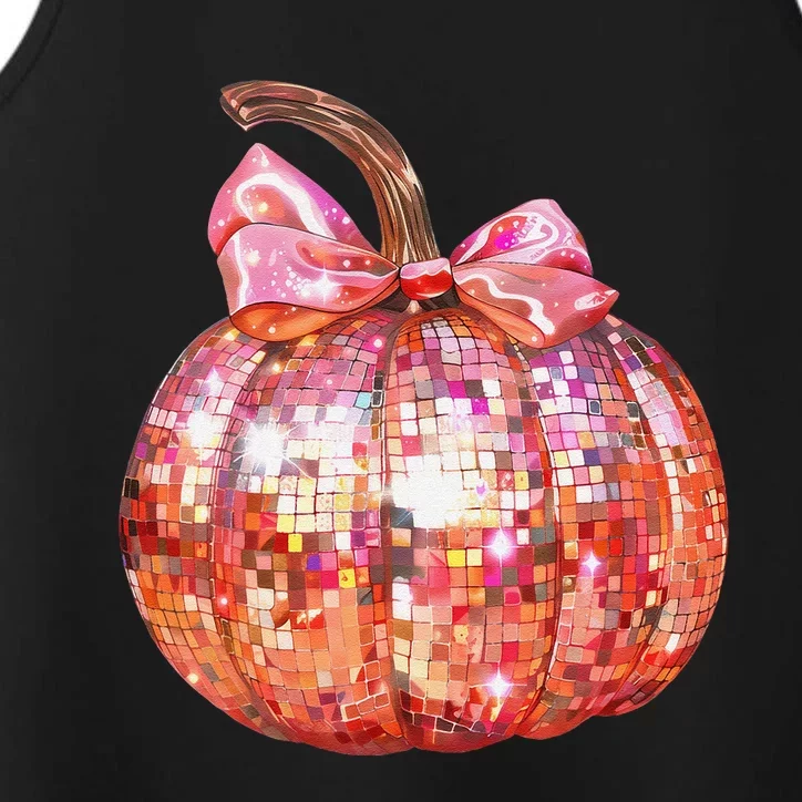 Cute Coquette Bow Disco Pumpkin Fall Autumn Funny Halloween Performance Tank