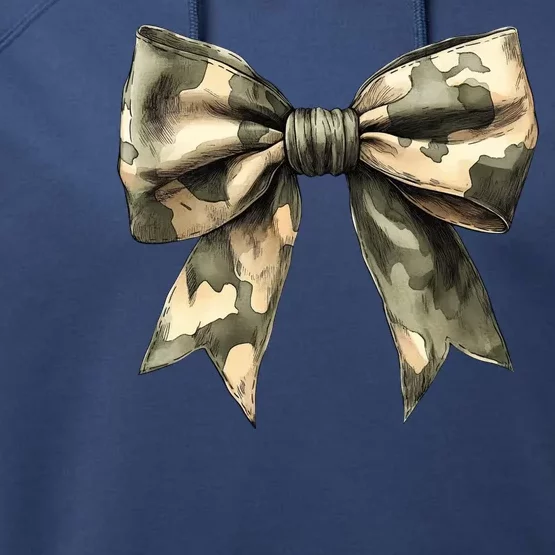 Camouflage Camo Bow Performance Fleece Hoodie