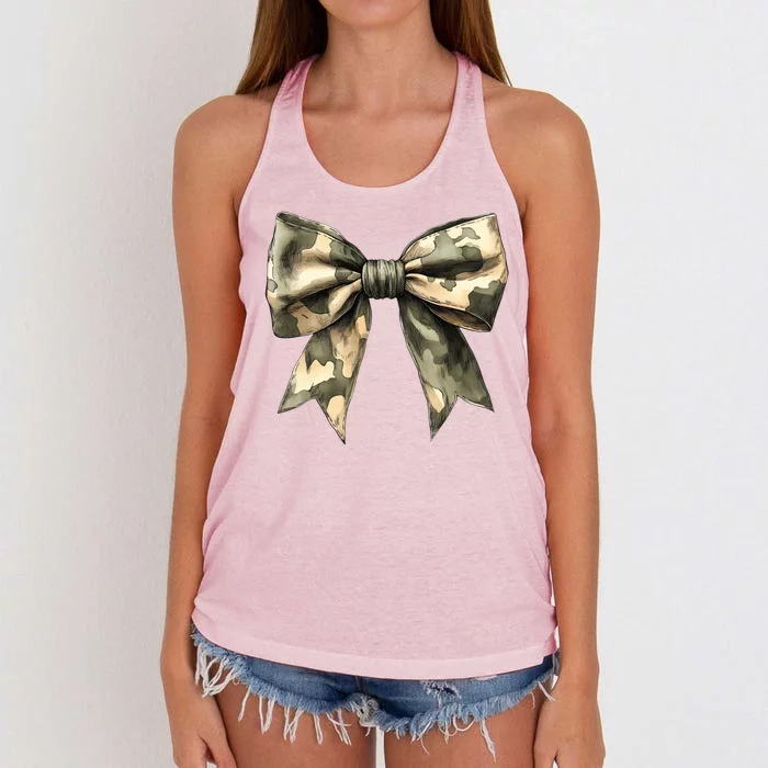 Camouflage Camo Bow Women's Knotted Racerback Tank