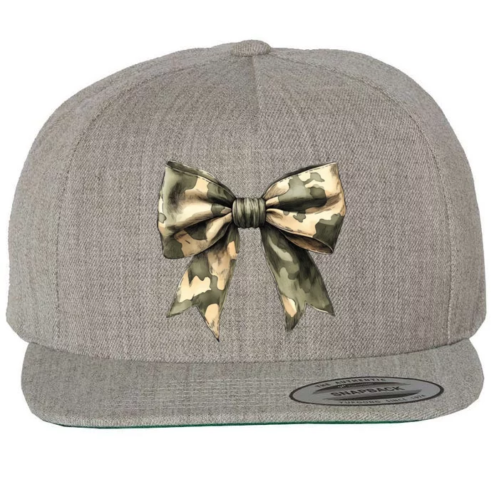 Camouflage Camo Bow Wool Snapback Cap