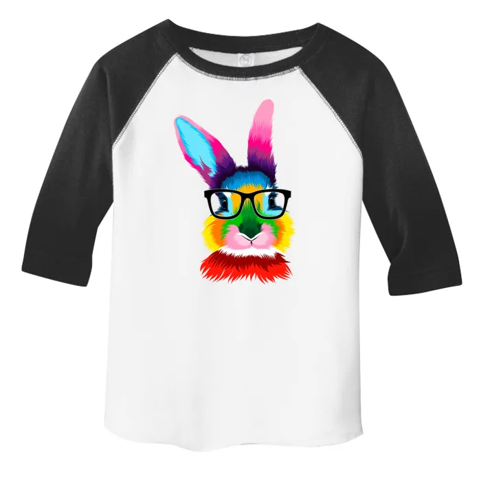 Cute Colorful Bunny Rabbit Head Glasses Happy Easter Day Gift Toddler Fine Jersey T-Shirt