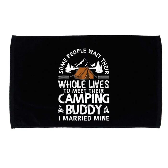 Cool Camping Buddies Gift For Man Women Funny Husband & Wife Microfiber Hand Towel