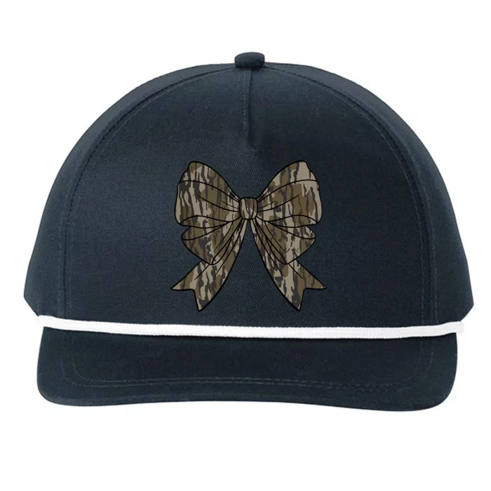 Camo Coquette Bow Duck Hunt Duck Hunting Snapback Five-Panel Rope Hat