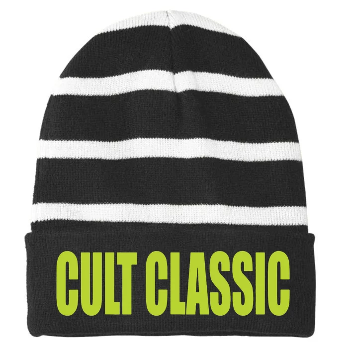 Cult Classic Brat Hyperpop Striped Beanie with Solid Band