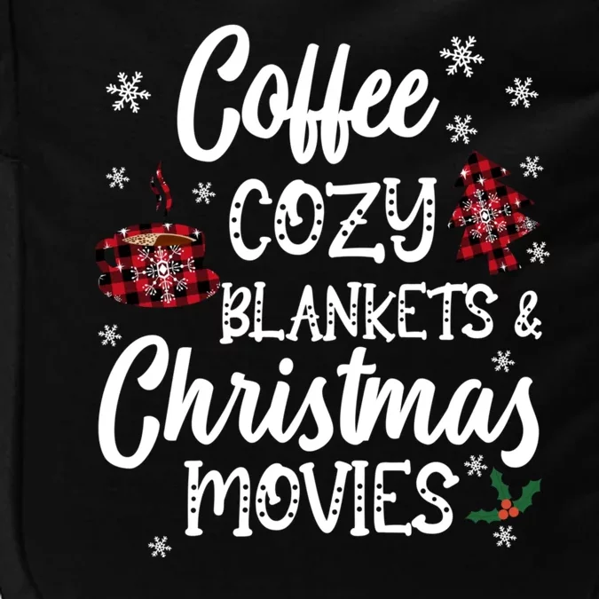 Coffee Cozy Blankets & Christmas Movies Red Plaid Impact Tech Backpack