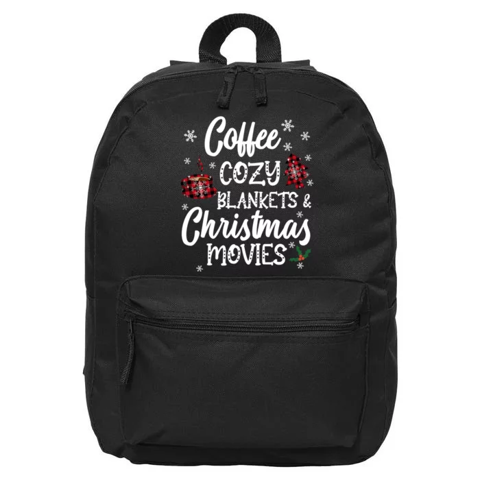 Coffee Cozy Blankets & Christmas Movies Red Plaid 16 in Basic Backpack