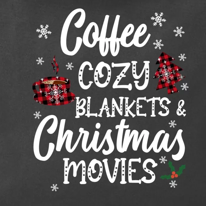 Coffee Cozy Blankets & Christmas Movies Red Plaid Zip Tote Bag