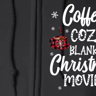 Coffee Cozy Blankets & Christmas Movies Red Plaid Full Zip Hoodie