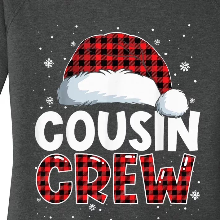 Cousin Crew Buffalo Red Plaid Christmas Pajamas Family Xmas Women's Perfect Tri Tunic Long Sleeve Shirt