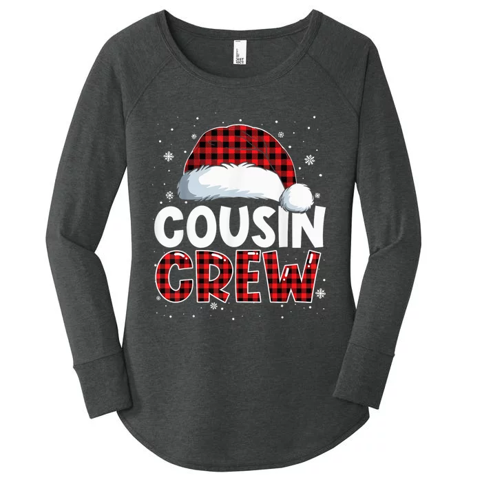 Cousin Crew Buffalo Red Plaid Christmas Pajamas Family Xmas Women's Perfect Tri Tunic Long Sleeve Shirt