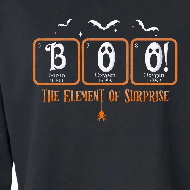 Cute Chemistry Boo The Element Of Surprise Chemist Halloween Cropped Pullover Crew