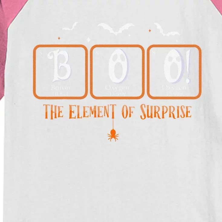 Cute Chemistry Boo The Element Of Surprise Chemist Halloween Kids Colorblock Raglan Jersey