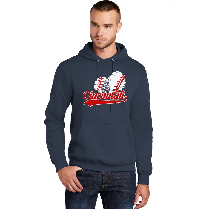 Cincinnati Cities Baseball Heart Baseball Fans Hoodie