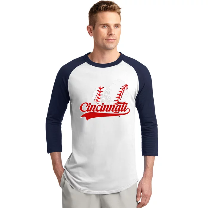 Cincinnati Cities Baseball Heart Baseball Fans Baseball Sleeve Shirt