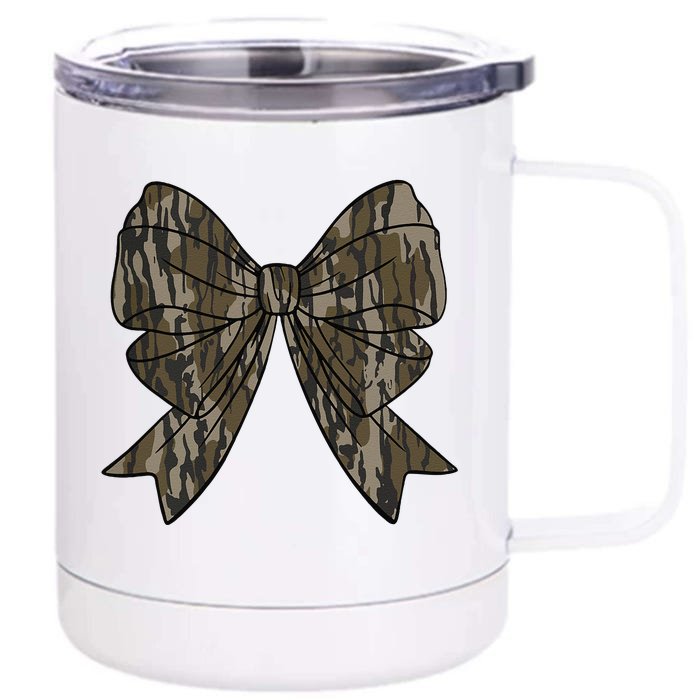 Camo Coquette Bow Duck Hunt Duck Hunting Women Gift Front & Back 12oz Stainless Steel Tumbler Cup