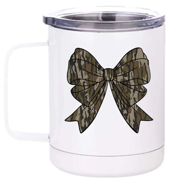 Camo Coquette Bow Duck Hunt Duck Hunting Women Gift Front & Back 12oz Stainless Steel Tumbler Cup