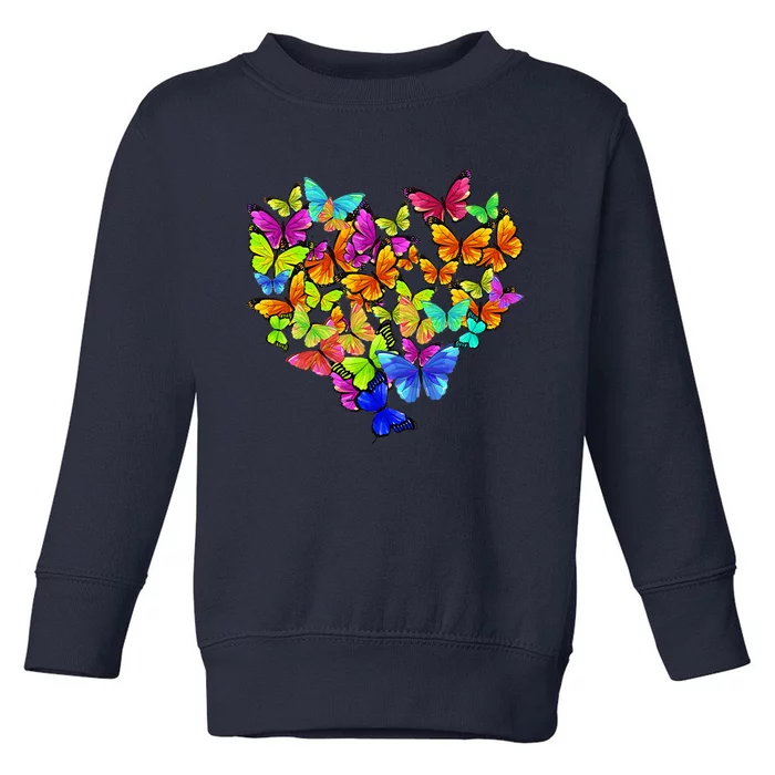 Colorful Cute Butterfly Heart Butterflies Toddler Sweatshirt