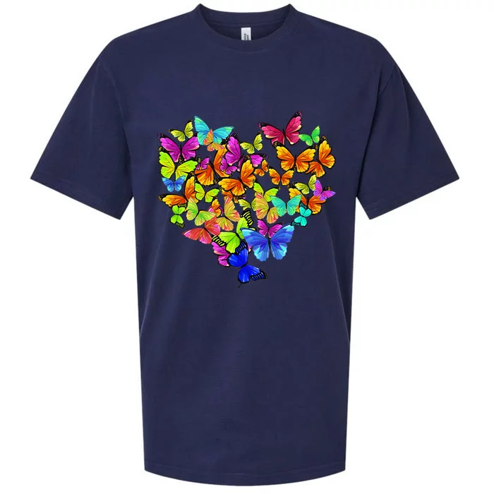 Colorful Cute Butterfly Heart Butterflies Sueded Cloud Jersey T-Shirt