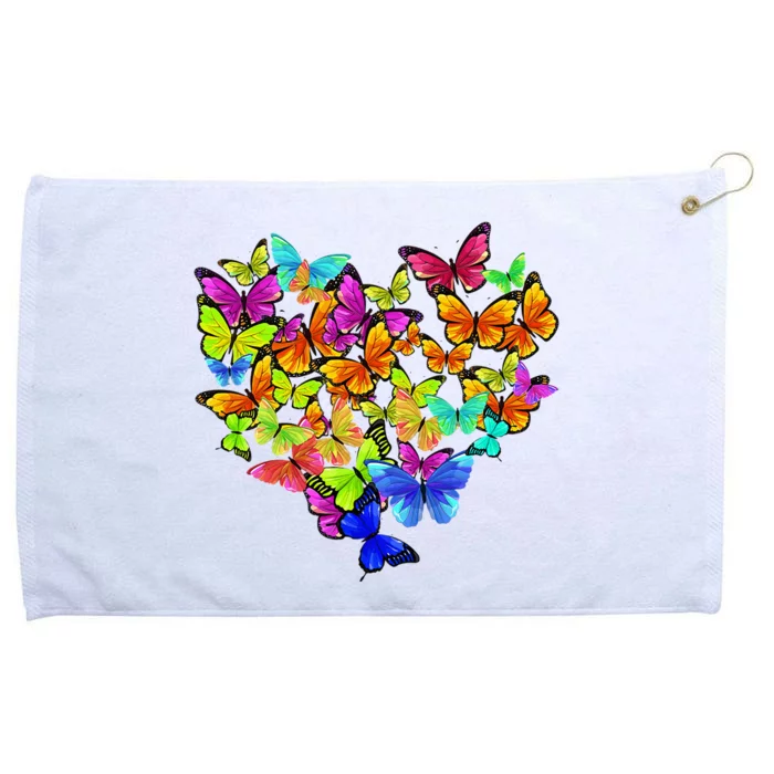 Colorful Cute Butterfly Heart Butterflies Grommeted Golf Towel