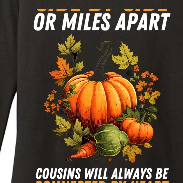 Cousin Connected By Heart Fall Autumn Thanksgiving Matching Cute Gift Womens CVC Long Sleeve Shirt