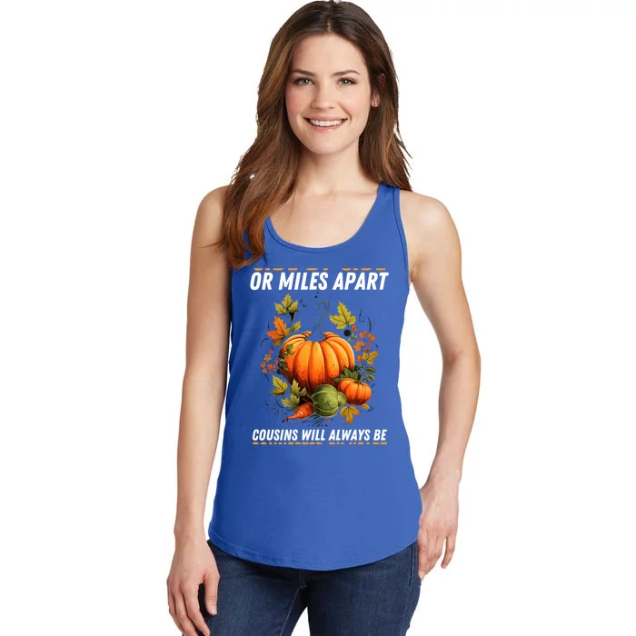 Cousin Connected By Heart Fall Autumn Thanksgiving Matching Cute Gift Ladies Essential Tank