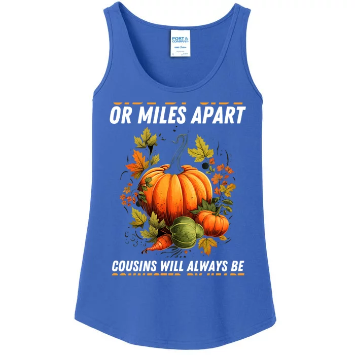 Cousin Connected By Heart Fall Autumn Thanksgiving Matching Cute Gift Ladies Essential Tank