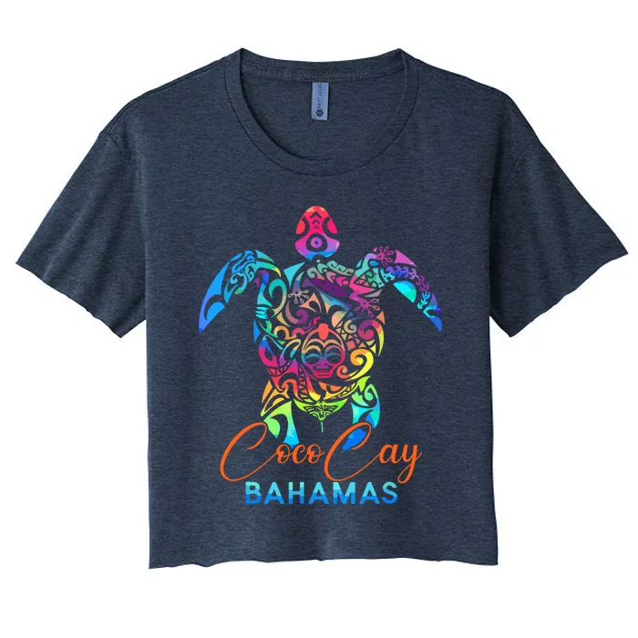 Coco Cay Bahamas Sea Turtle Family Vacation Summer Women's Crop Top Tee