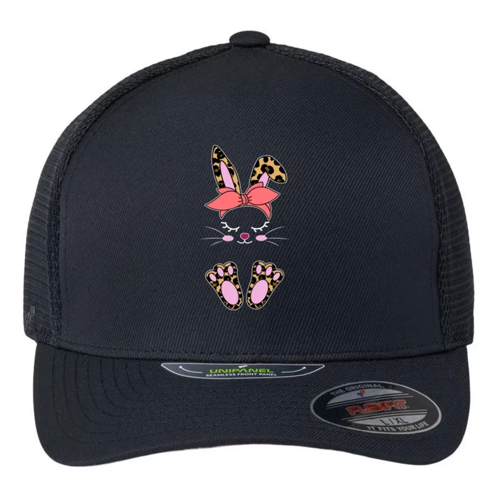 Cute Cheetah Bunny Flexfit Unipanel Trucker Cap