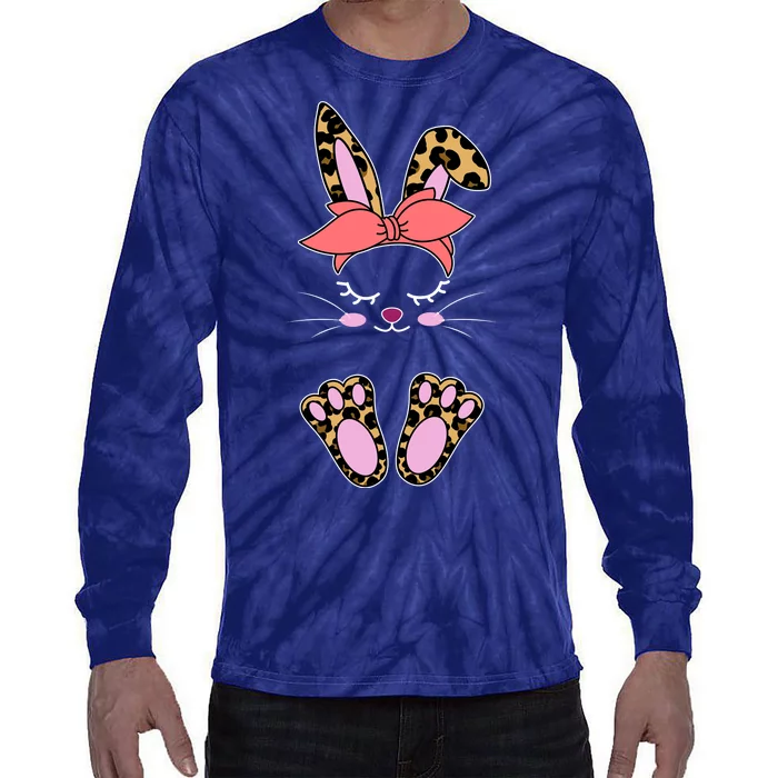 Cute Cheetah Bunny Tie-Dye Long Sleeve Shirt