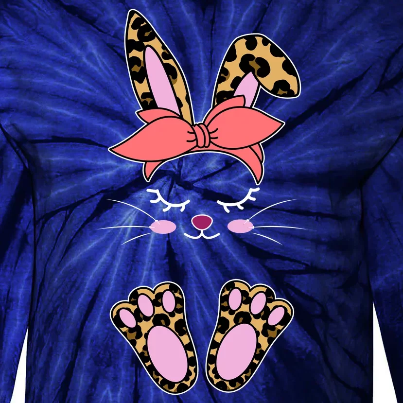 Cute Cheetah Bunny Tie-Dye Long Sleeve Shirt