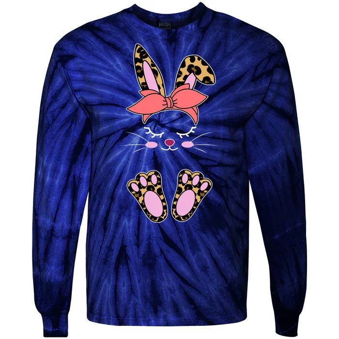 Cute Cheetah Bunny Tie-Dye Long Sleeve Shirt