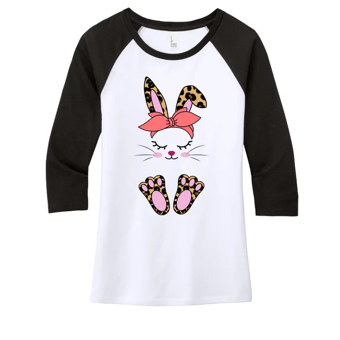 Cute Cheetah Bunny Women's Tri-Blend 3/4-Sleeve Raglan Shirt