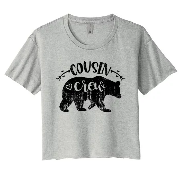 Cousin Crew Bear I Team Cousin Crew Meaningful Gift Women's Crop Top Tee