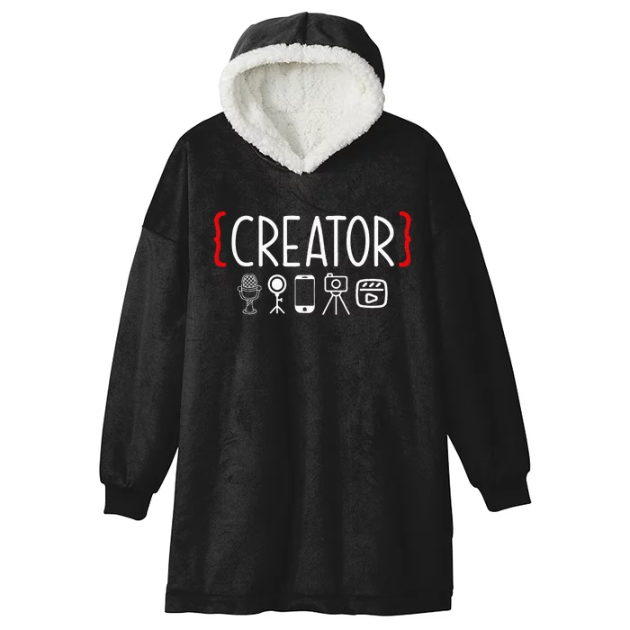 Content Creator Blogger Vlogger Influencer Creator Hooded Wearable Blanket