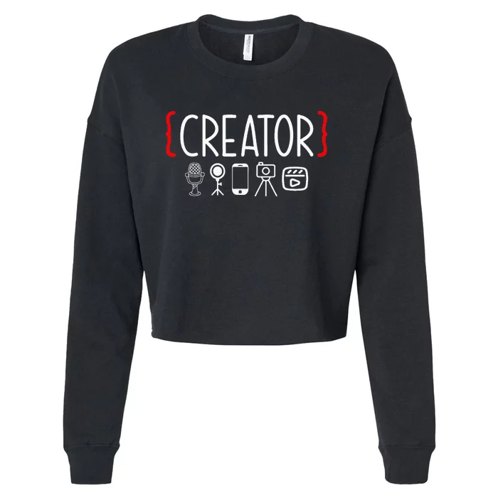 Content Creator Blogger Vlogger Influencer Creator Cropped Pullover Crew