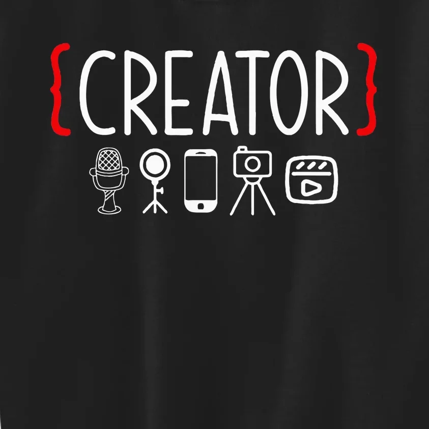 Content Creator Blogger Vlogger Influencer Creator Kids Sweatshirt