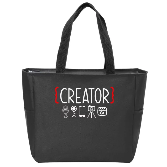 Content Creator Blogger Vlogger Influencer Creator Zip Tote Bag